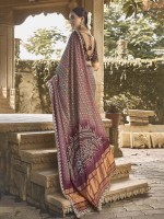 Burgundy Gajji Silk Saree